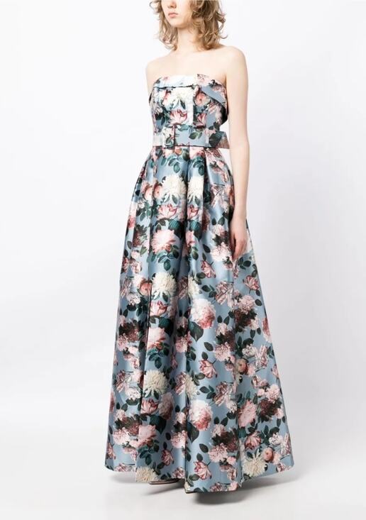 SACHIN & BABI Dresses & Skirts - $900 Sachin And Babi Ice Blue Garden Strapless Floral Envelope Brielle Gown 6